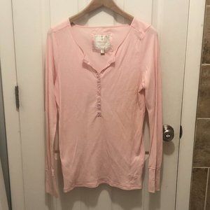 American Eagle Blush Long Sleeve Waffle He…